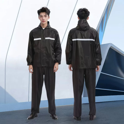 Oxford Cloth Raincoat and Rain Pants Set for Men, Thickened for Transportation and Electric Vehicles, Separate Full-Body Rainwear for Delivery Riders