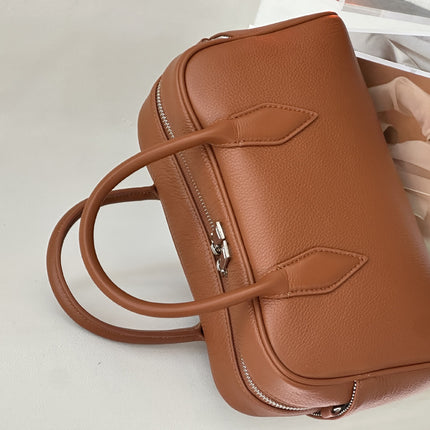 Korean Style First-Layer Cowhide Soft Leather Satchel Pillow Bag 2025 Spring New Fashion Versatile Casual Shoulder Crossbody Bag