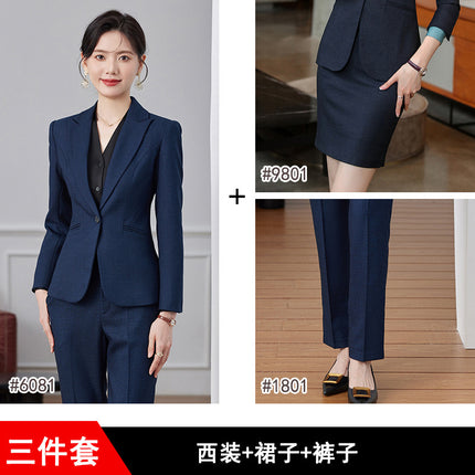 Suit Jacket Women's High-end Fashion British Style Manager Dress Hotel Front Desk Professional Temperament Interview Suit suit