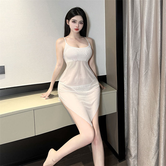 Slim Fit Sexy Nightgown Hot Sling Nightgown Irregular Skirt Thin Sexy Nightgown Bed Attack Speed Skirt 2418