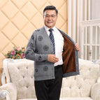 Gray v-neck male blessing plus pocket plus velvet / S
