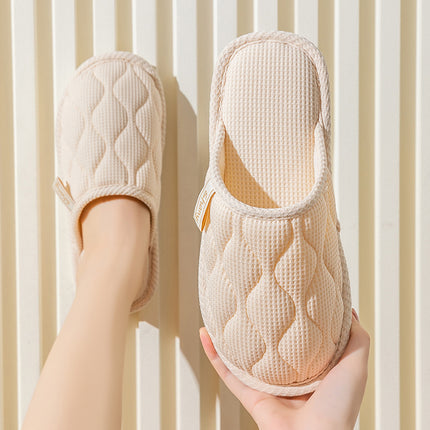 Spring and Autumn Cotton Slippers for Women, All Seasons, Winter, Indoor Home Use, Cotton and Linen Non-Slip Home Couple Wholesale Hemp Slippers for Men