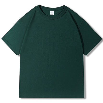 Sanben needle 300g heavy T-shirt cotton drop shoulder European size loose national fashion youth cotton round neck T-shirt custom printing