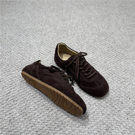 Women's Casual Flat Shoes with Laces, 2025 Autumn and Winter New Retro Versatile Comfortable Sneakers, De Xun Shoes