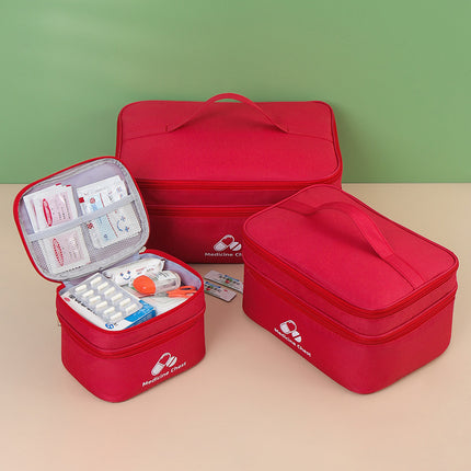 Double-layer Medical Bag Travel Portable First Aid Bag Household Medical Supplies Storage Box Epidemic Prevention Medicine Storage Bag