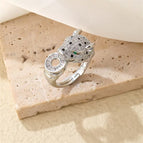 Leopard head ring-silver