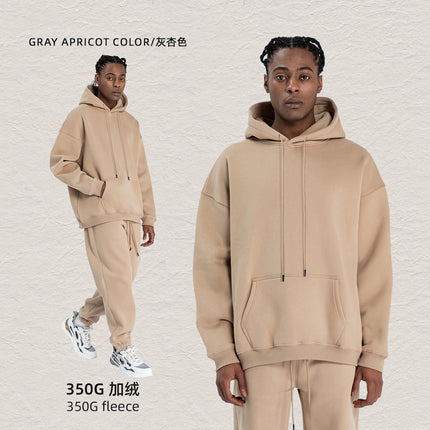 Kite Men's Clothing Factory Autumn and Winter Heavy Velvet Sweatshirt Men's Cross-Border American Street Fashion Loose Sweatshirt Pants Suit Men