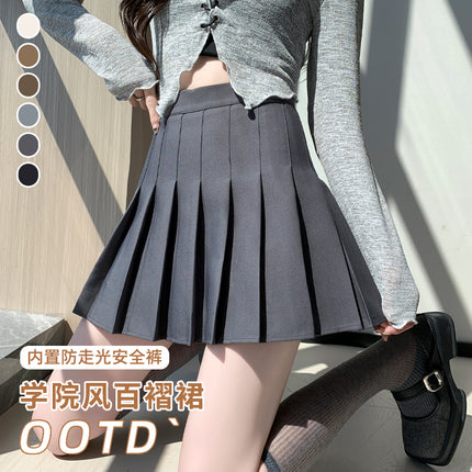 Pleated Skirt Women's Spring and Autum Outer Wear 2025 New High-Waist Slim Jk Short Skirt Student Petite A-Line Skirt