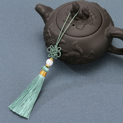 Tassel Spike Chinese Knot Mini Pendant Nylon Jade Line Vertical Ice Silk Constant DIY Sachet Folding Fan Hanging