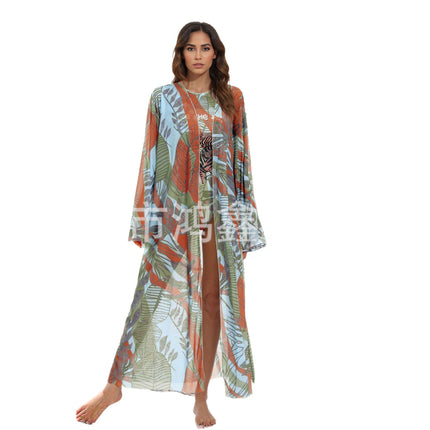 2025 European and American Cross-Border One-Piece Bikini Купальник Russian Long-Sleeved Cover-Up Sun Protection Clothing