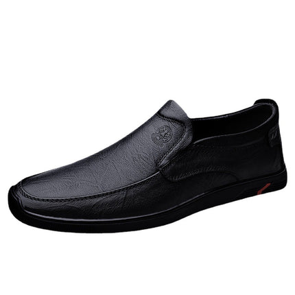 Cross-border business casual leather shoes men's slip-on flat driving shoes lazy shoes Four Seasons single shoes peas shoes cowhide men's shoes