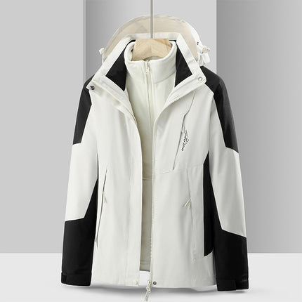 Special Price School Group Clothing Disassembly Outdoor Jacket Autumn and Winter Waterproof Couple Three-In-One Hooded Sports Mountaineering Clothing