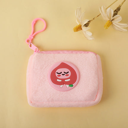 Cute plush coin purse children girl heart student mini wallet key storage bag portable earphone bag wholesale