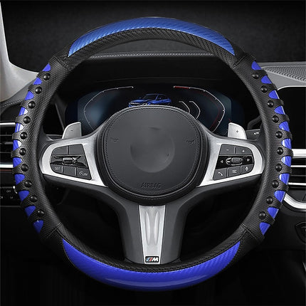 Light Luxury Car Steering Wheel Handle Cover Four Seasons Sports Car Handle Cover Carbon Fiber Leather Massage Leather Nail Handle Cover
