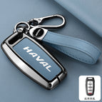 [haval a model 3-button speaker] double-sided leather with lychee pattern blue + a04 rope + rope buckle