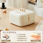 【no water injection required 150w】304 stainless steel liner electric lunch box - double compartment / [discounts available in bulk quantities]