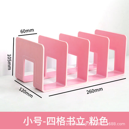 Four-column book stand desktop bookshelf desktop fixed book storage reading shelf book holder desk book stand wholesale