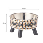 Printed brown cat stainless steel goblet bowl] / Independent color box packaging