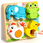Elephant frog rooster duckling