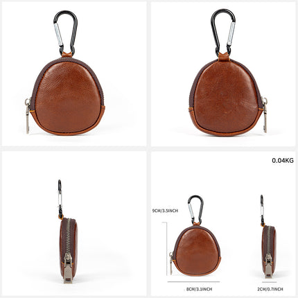 Cross-border hot-selling retro leather coin purse multi-functional first layer cowhide mini zipper small wallet wholesale