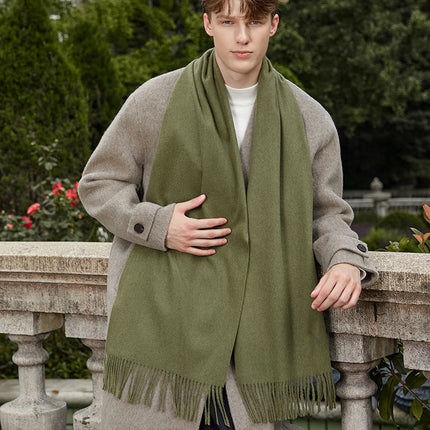 Men's Wool Scarf, Women's Winter Warm Cashmere Scarf, Autumn and Winter Korean Style Versatile Solid Color Scarf Wholesale