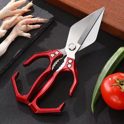 [Ready Stock Wholesale] King Kong Large-Head Scissors Thickeneded Stainless Steel Strong Chicken Bone Scissors Kitchen Multi-Functional Scissors