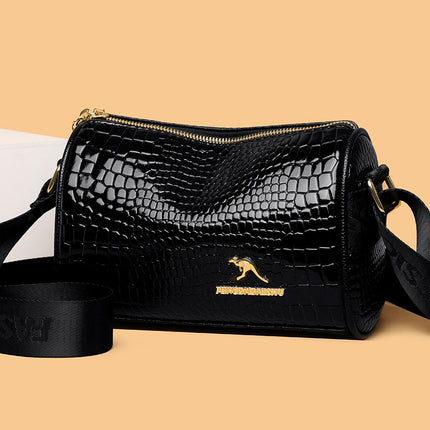 2024 New High-grade Texture Crocodile Pattern Women's Bag Trendy All-match Casual Cylinder Pillow Shoulder Crossbody Bag Foreign Trade Bag