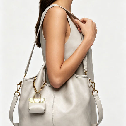 Bucket Bag 2025 New Leather Handbag Tote Bag Fashionable All-match Simple Casual Shoulder Crossbody Bag