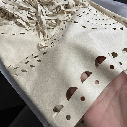 Suede solid color wheat triangle towel autumn warm shawl ladies fashion outside hollow tassel scarf wholesale