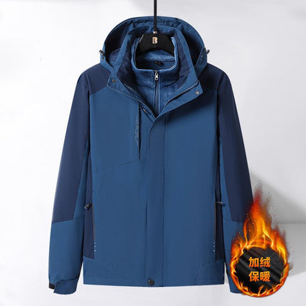 Men's and women's same outdoor jacket fleece-lined couple's jacket detachable three-in-one warm casual mountaineering men's clothing