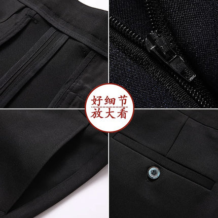 Men's Western Pants Stretch Winter fleece-lined Thickened Clothing Pants Straight Tube Dosing Light Business Pants Fashionable Casual Pants for Men