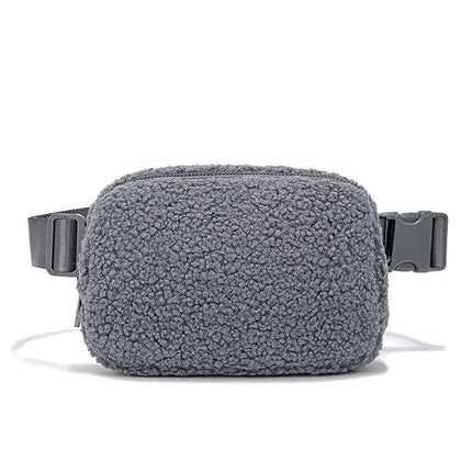 Amazon Spot Same Style Lulu Plush Waist Bag Casual Outdoor Sports Crossbody Bag Spot Mobile Phone Bag Fitness Bag
