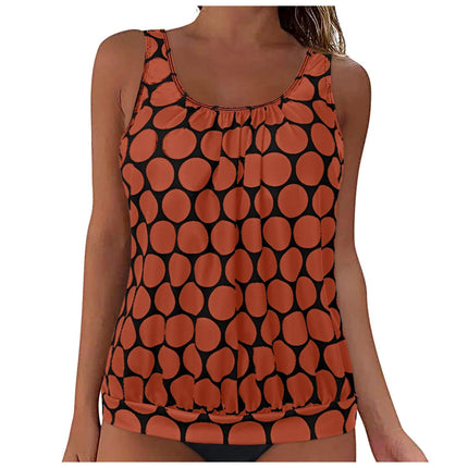 2025 New Foreign Trade Cross-Border European and American Style Split Solid Color Tummy Control Slimming Swimwear Tank Top Swimsuit Single Top