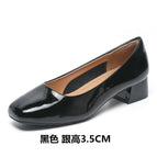 Black Q683 patent leather simple board with a height of 3.5cm / 34