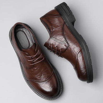 Factory Direct Explosions Big Shoes Business Casual Leather Two-layer Cowhide Dress Shoes Fashion Joker Men's Shoes