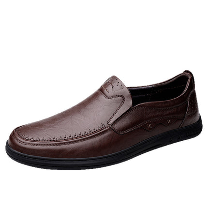 2026 Spring/Summer Men's Genuine Leather Shoes, All-Season Style, Top Layer Cowhide, Soft Leather, Soft Sole, Wear-Resistant Business Loafers