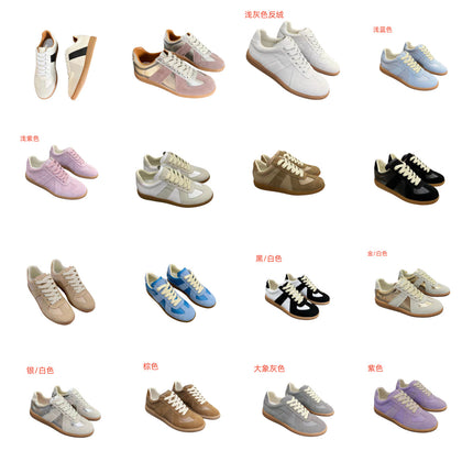 Internet Celebrity Popular Men's and Women's Couple Shoes, Versatile Trendy Shoes, Retro Sports White Shoes, Genuine Leather Moral Training Shoes, Men's Shoes