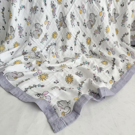 Summer bamboo fiber four-layer gauze blanket children's air conditioning blanket adult student bamboo cotton bed sheet cold feeling blanket kindergarten