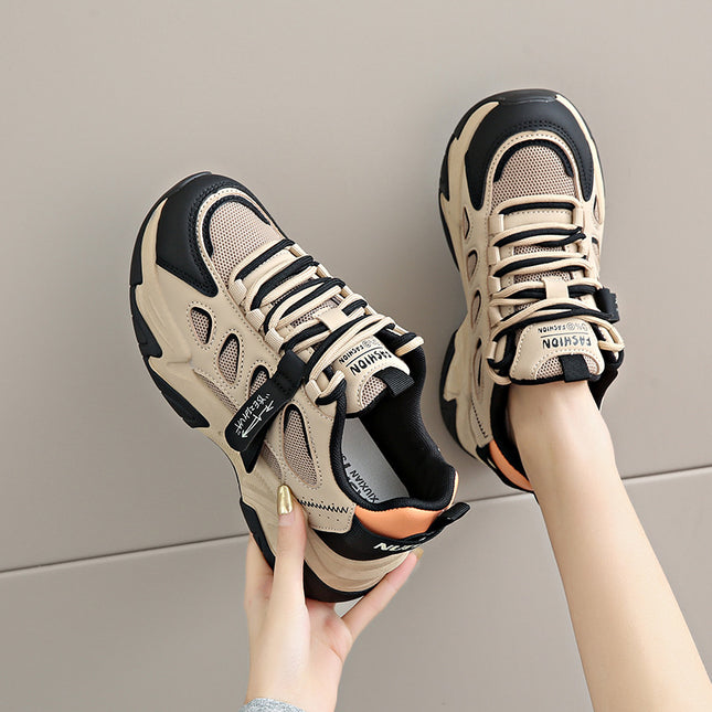 Women's 2025 New Summer Breathable Thick-Soled Sneakers with a Stepping-On-Clouds Feel, Versatile and Flattering
