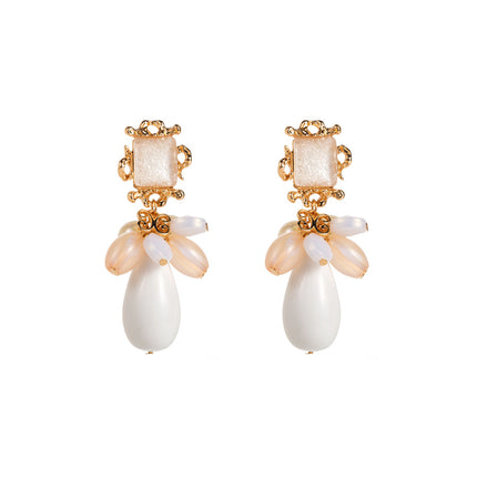 European and American fashion new vintage earrings exaggerated geometric resin drop earrings senior sense niche earrings wholesale