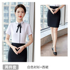 Women-White Short Sleeve Shirt Western Dress / S