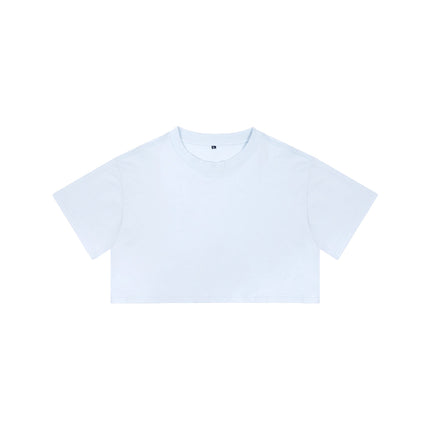 European Size Ins Pure Cotton Sexy Crop Top Loose Women's Short Sleeve T-Shirt with Logo Printed Same Day Shipping Crop Top