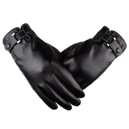 New Pu Gloves for Men and Women, Autumn and Winter Cycling, Business Casual, Touch Screen, Washable Leather Pu Touch Screen Warm Gloves, Cross-Border