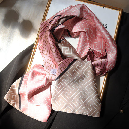 Spring and Summer New Double-layer New Silk Satin Neck Protection Scarf Women's Autumn and Winter Matching Shirt Elegant All-match Scarf