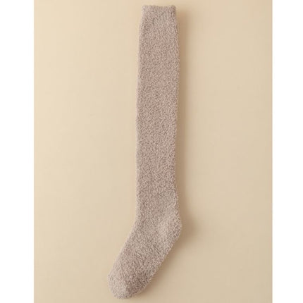 Women's Coral Fleece Over-The-Knee Socks, Autumn and Winter Floor Socks, Towel Socks, High Tube Maternity Socks, Essential for Keeping Warm in Winter