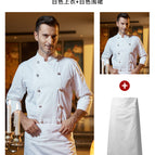 White Top Long Sleeve White VL902 Long Apron / M