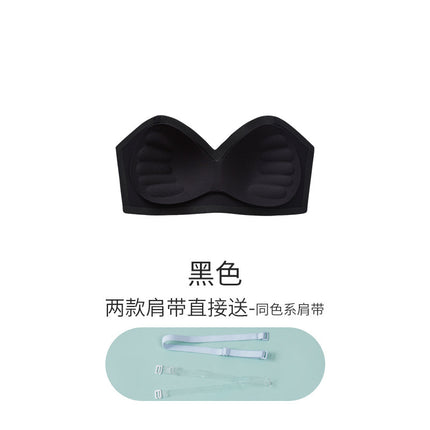 seamless rimless one-piece fixed cup strapless gathered non-slip anti-light invisible underwear women's tube bra bra