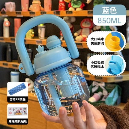 Wholesale Large-Capacity Plastic Straw Cups for Summer, Suitable for Men and Women, with a High Aesthetic Appeal, Portable Outdoor Sports Water Bottles for Children