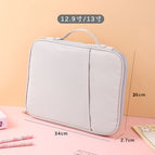 Elegant white-large portable ipad tablet bag