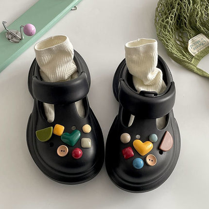 Cave Shoes Detachable Diy Summer Women's Slippers Daily Simple Wear-resistant Lightweight Non-slip Height-increasing Casual Comfortable